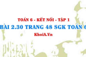 Bài 2.30 trang 48 SGK Toán 6 tập 1 Kết nối tri thức